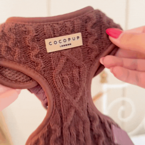 Cable Knit Jumper Adjustable Neck Harness - Hot Coco Brown