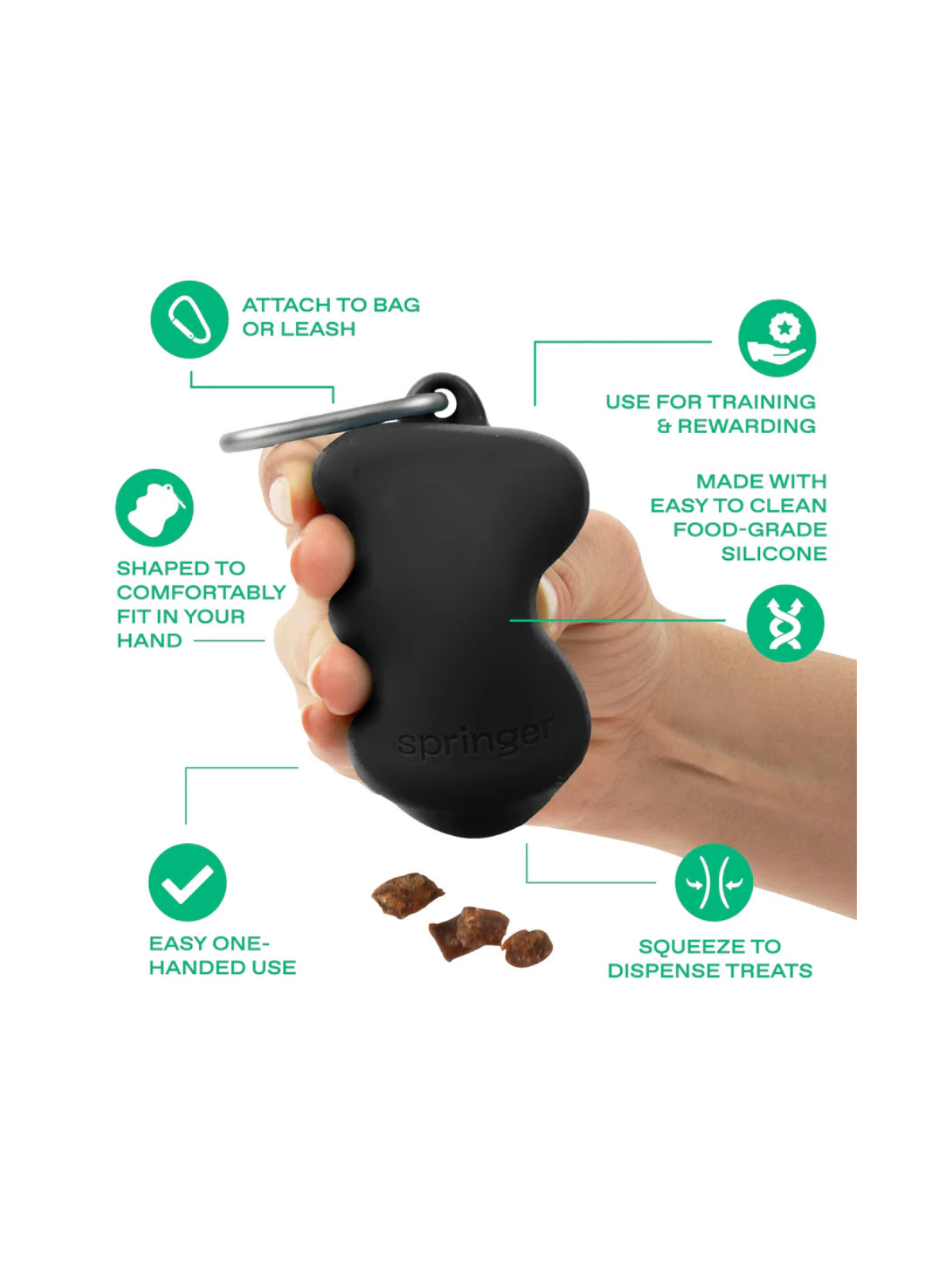 Silicone Treat Pouch Dispenser - Black