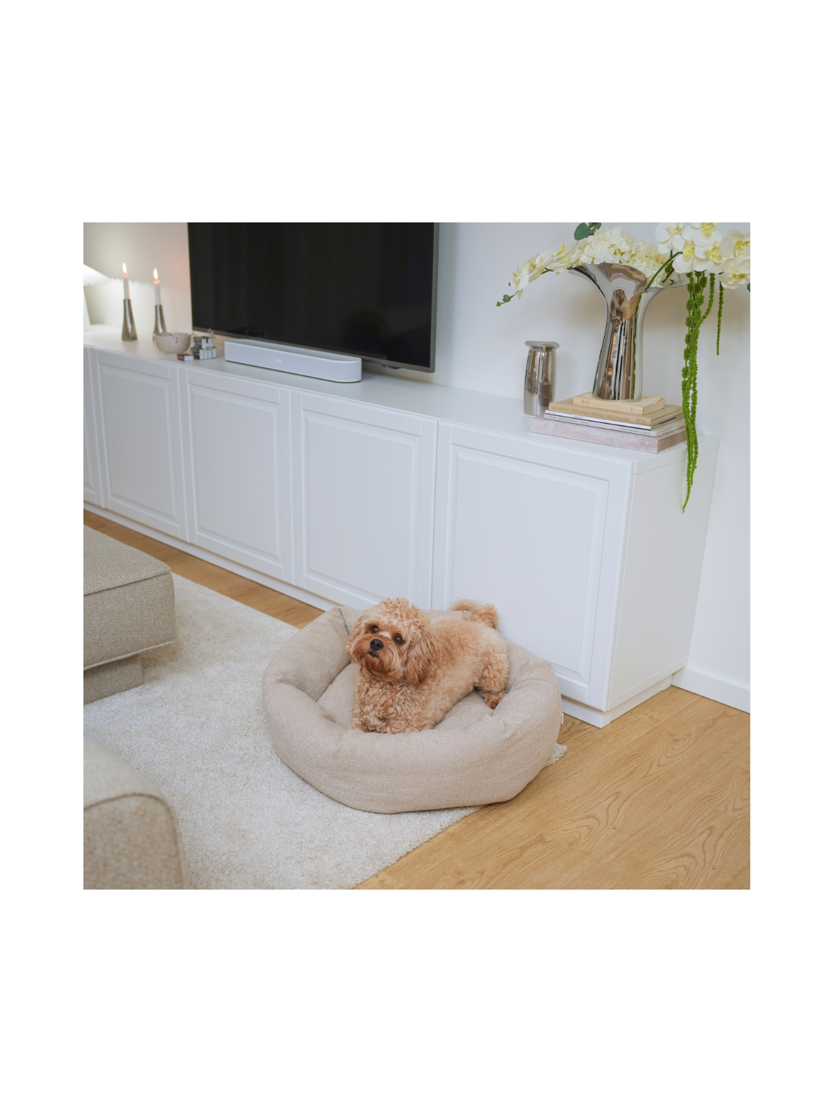 Luna Dog Bed 3.0 – Oat Bouclé