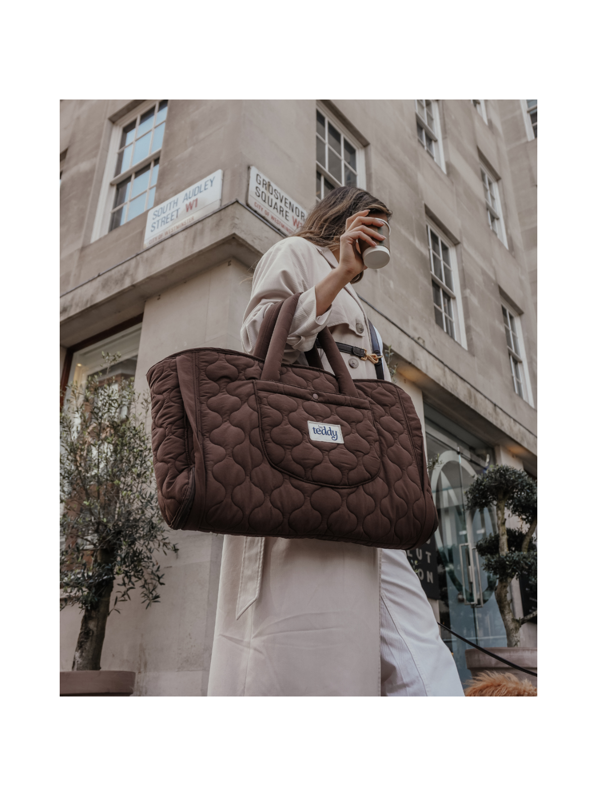 Quilted Settle Mat Tote – Chocolate