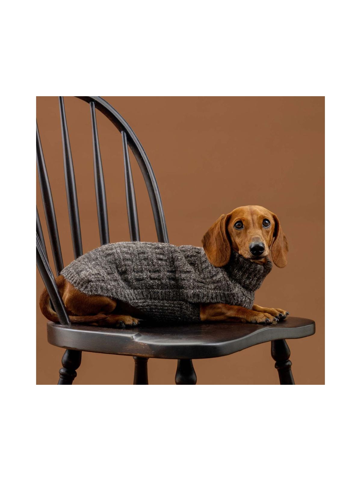 Basket Knit Dog Sweater – Charcoal Heather