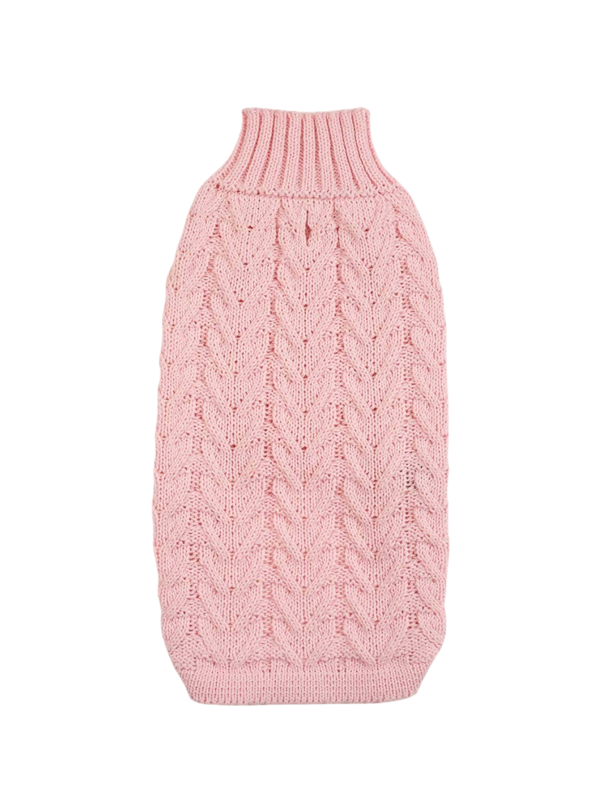 Cotton Cable Knit Dog Sweater – Soft Pink