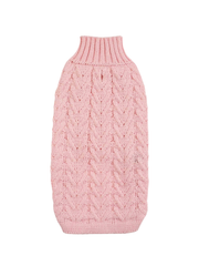 Cotton Cable Knit Dog Sweater – Soft Pink