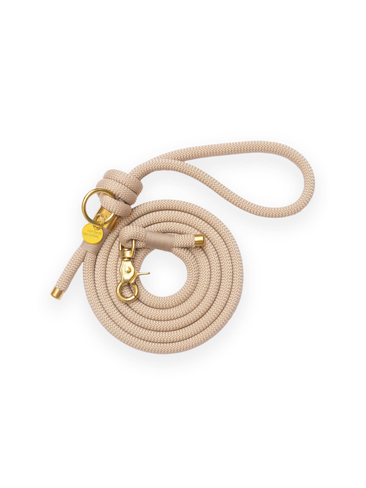 Latte Single Leash – Silver Hardware