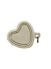 Double Heart Collapsible Dog Bowl – Cream