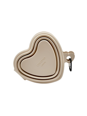 Double Heart Collapsible Dog Bowl – Pink