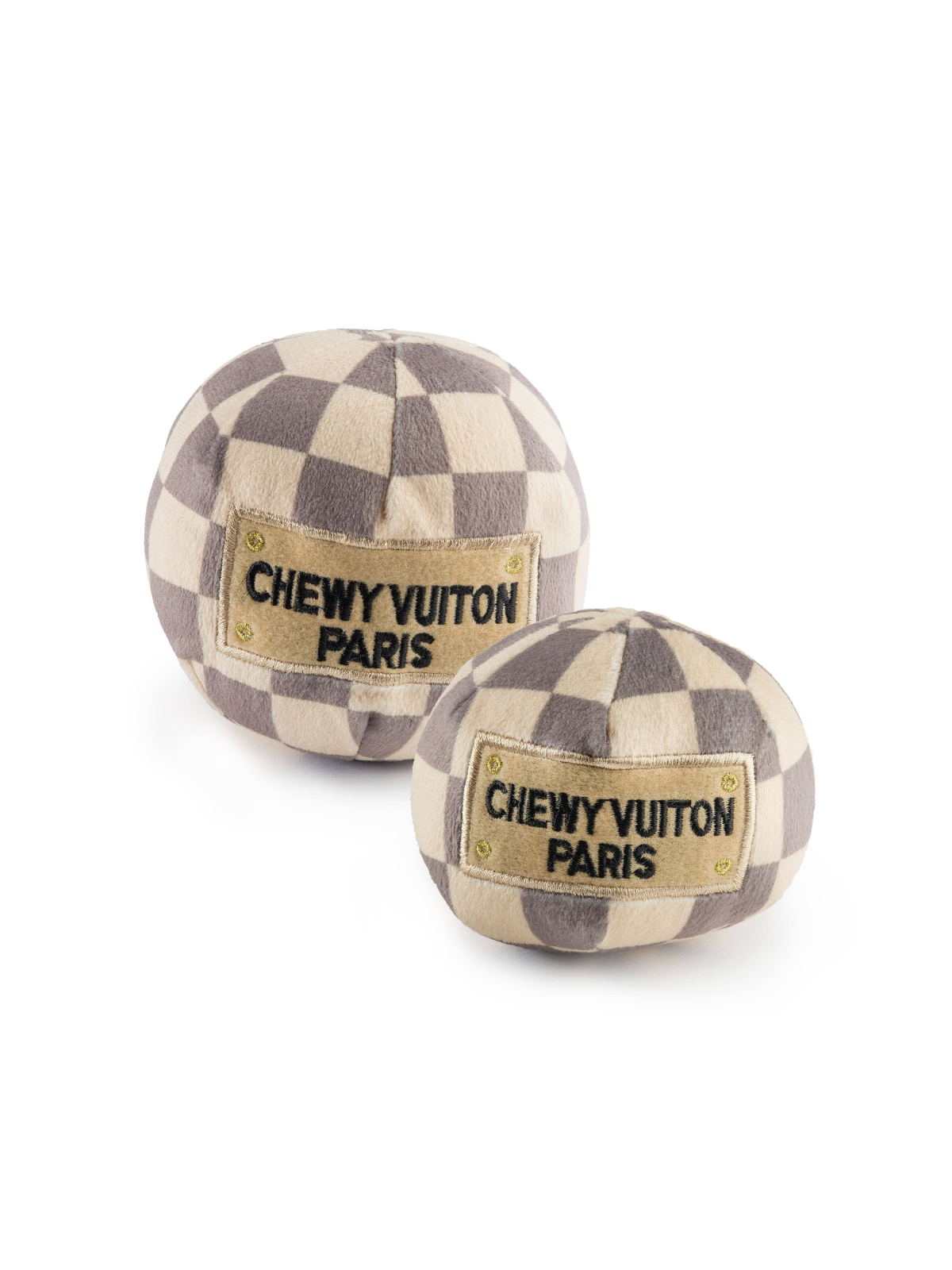 Tan Checker Chewy Vuiton Plush Ball