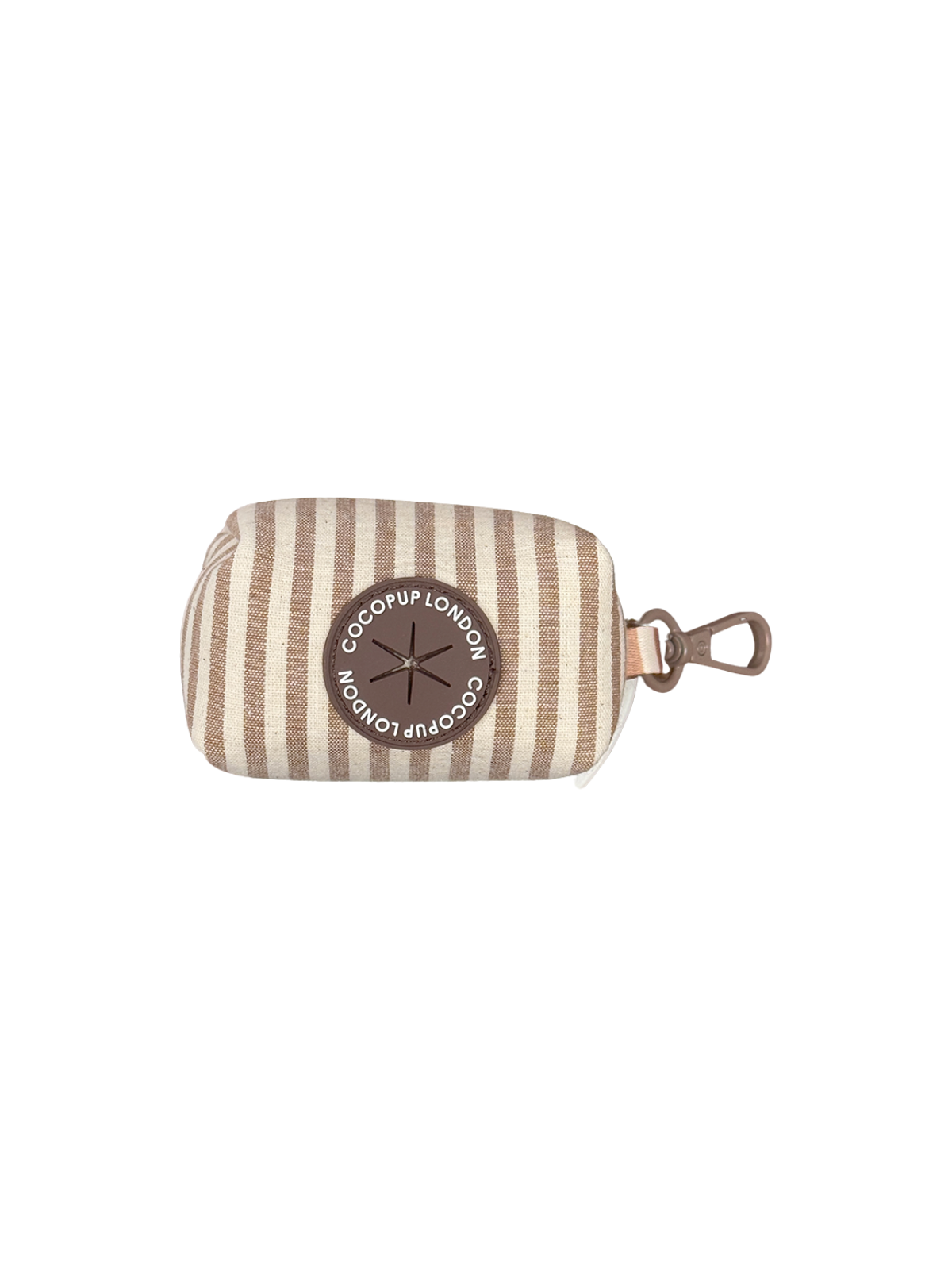 London Linen Stripes Poop Bag Holder – Taupe
