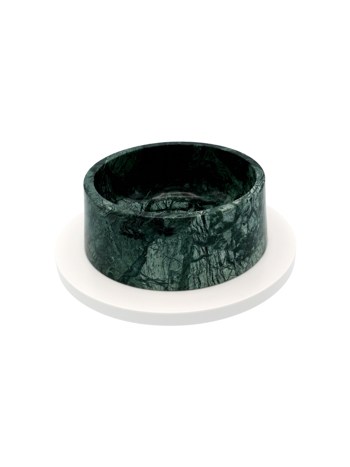 Marble Food & Water Bowl – Indian Dark Green