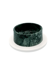 Marble Food & Water Bowl – Indian Dark Green