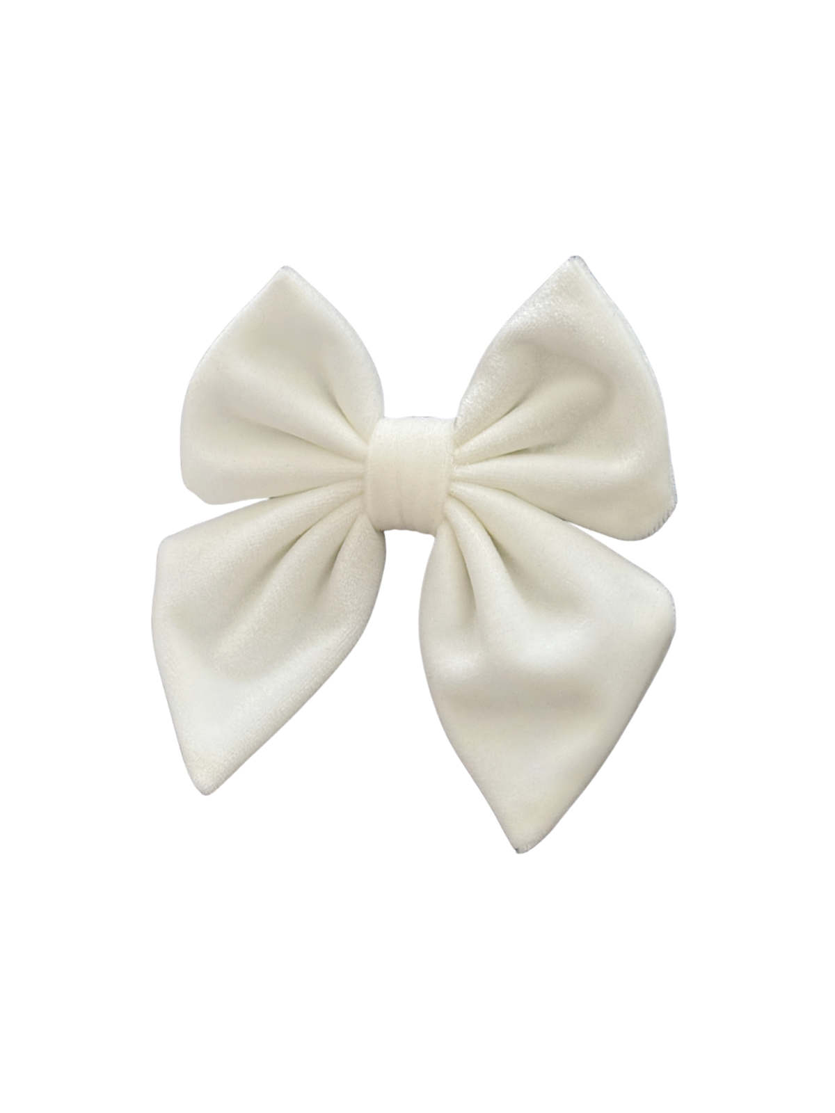 Luxe Velvet Sailor Dog Bow Tie - White
