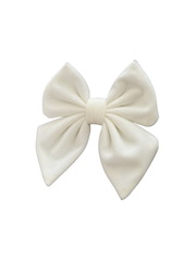 Luxe Velvet Sailor Dog Bow Tie - White