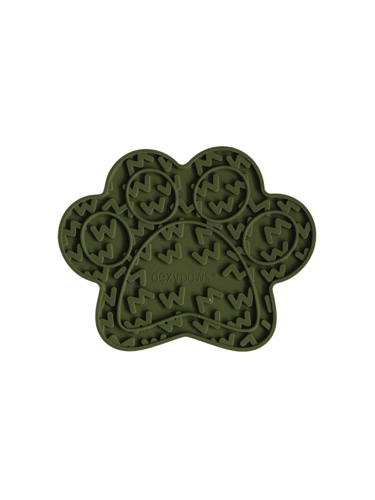 Paw Print Enrichment Lick Mat - Army Green
