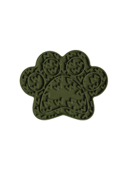Paw Print Enrichment Lick Mat - Army Green