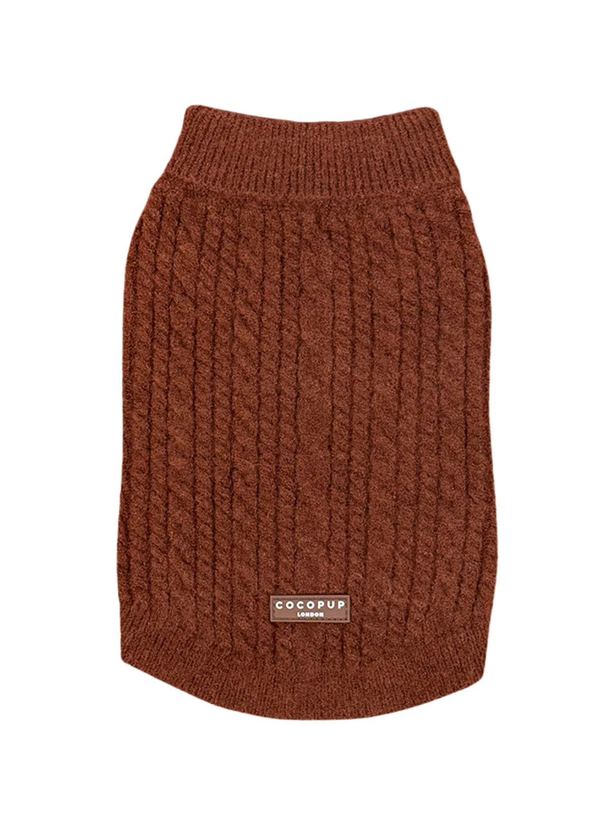 Cable Knit Dog Sweater - Hot Coco