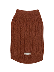 Cable Knit Dog Sweater - Hot Coco