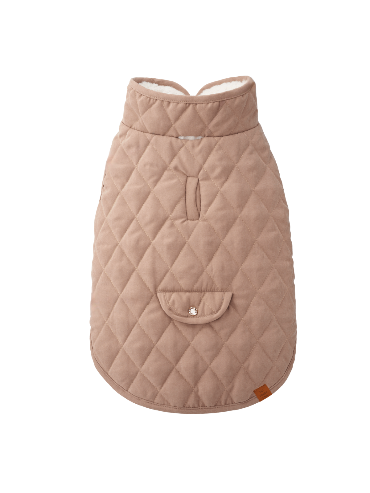 Fawn Sherpa-Lined Reversible Dog Jacket
