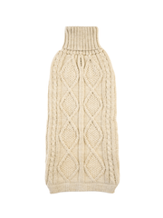 Aran Knit Alpaca Dog Sweater – Ivory