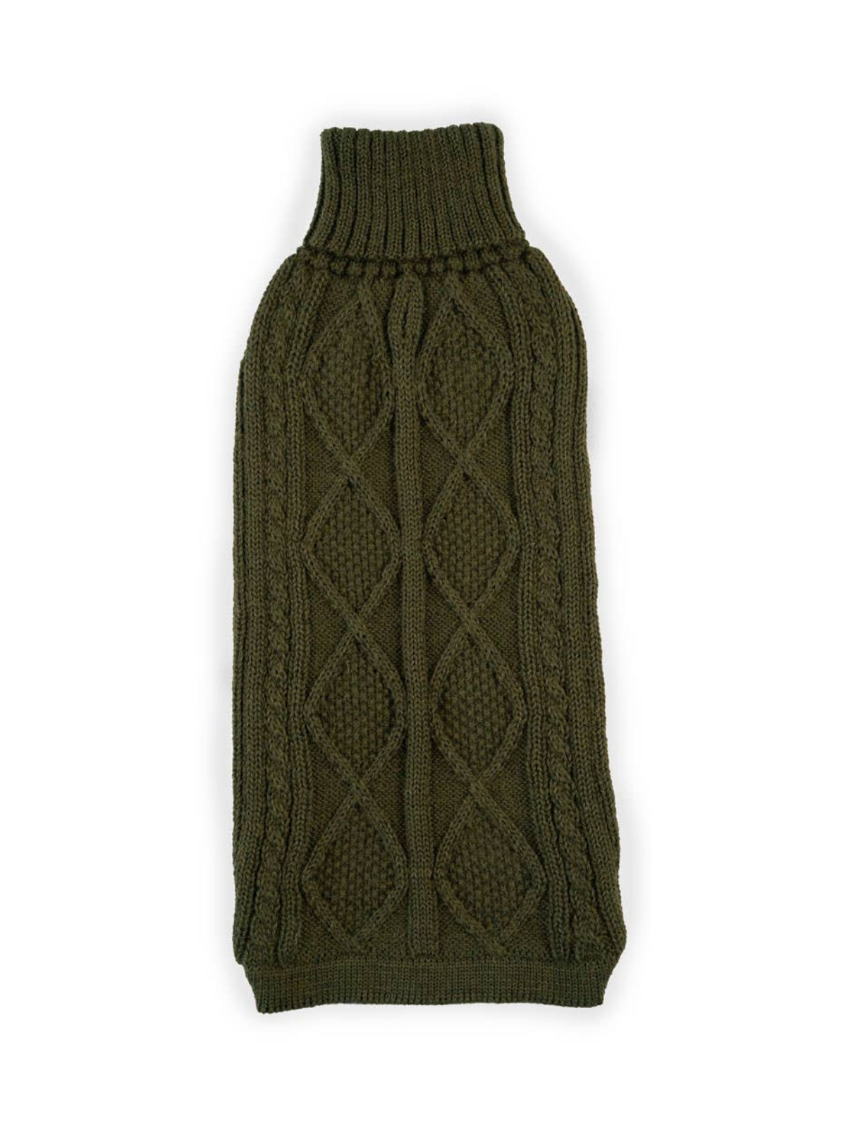 Aran Alpaca Dog Sweater - Forest Green