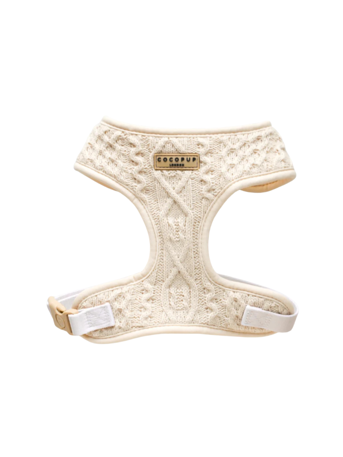 Cable Knit Jumper Adjustable Neck Harness - Vanilla White