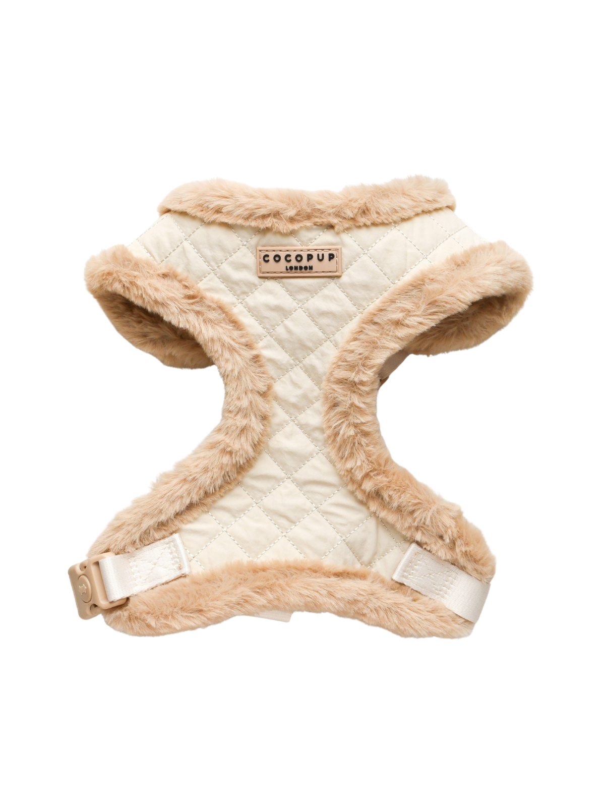 Quilted Adjustable Neck Harness - Cream