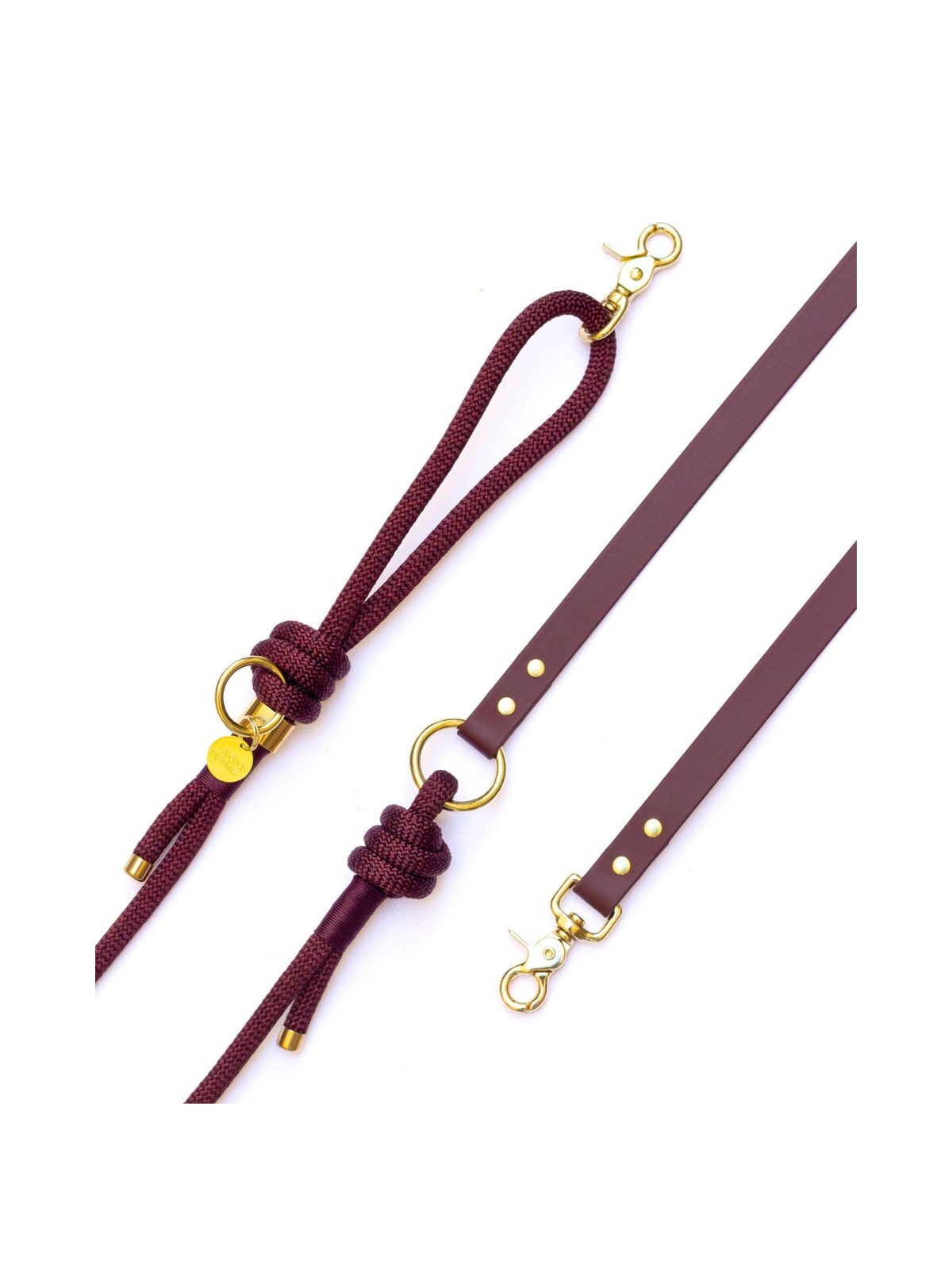 Saddle Hands-Free Rope × Biothane Leash – Silver Hardware