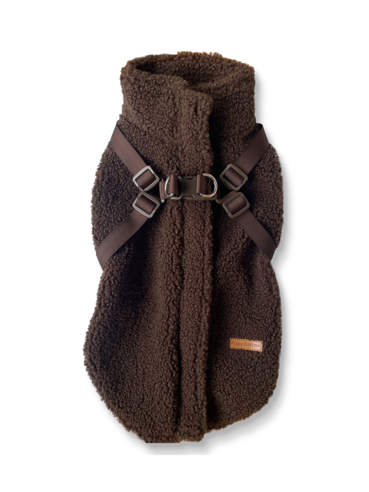 Teddy Coat with Harness – Espresso