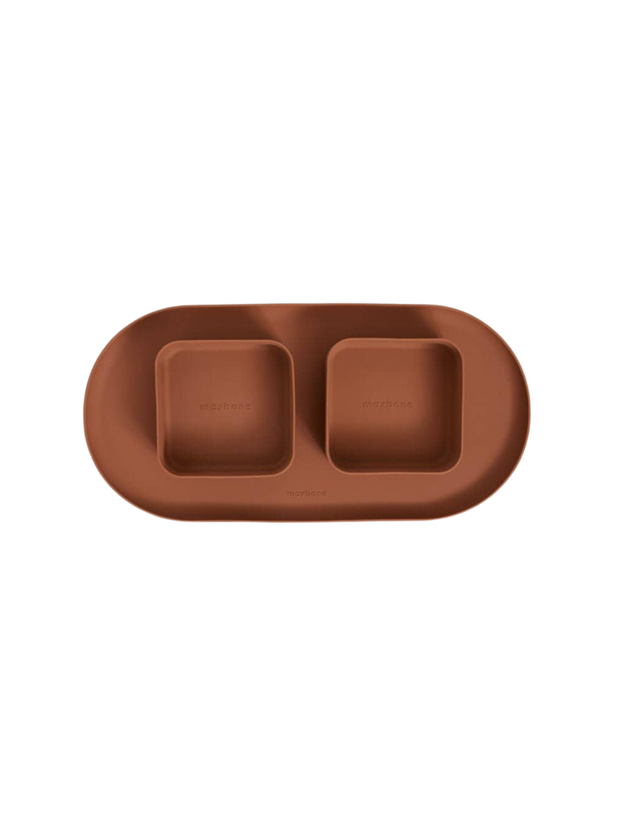 Square Bowls & Mat Set for Dogs - Brown