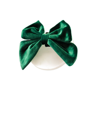 Luxe Velvet Sailor Dog Bow Tie - Forest Green