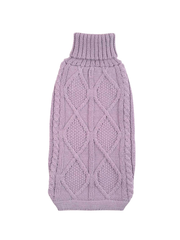 Aran Knit Alpaca Dog Sweater – Lavender