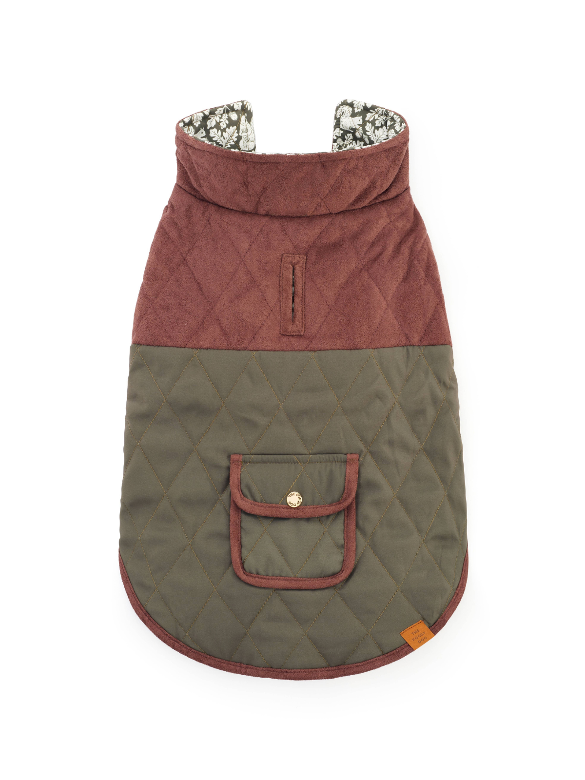 Olive Reversible Dog Jacket