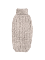 Basket Knit Dog Sweater – Ivory Heather