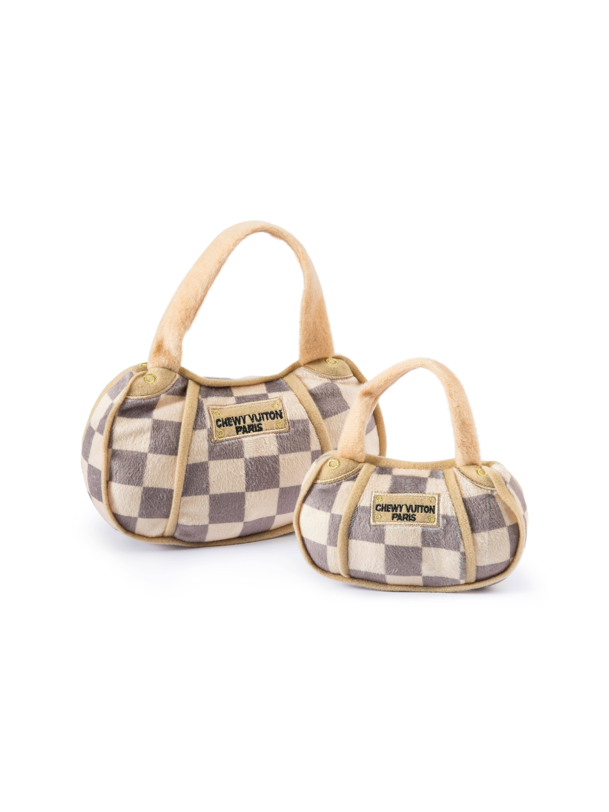Checker Chewy Vuiton Handbag Dog Toy