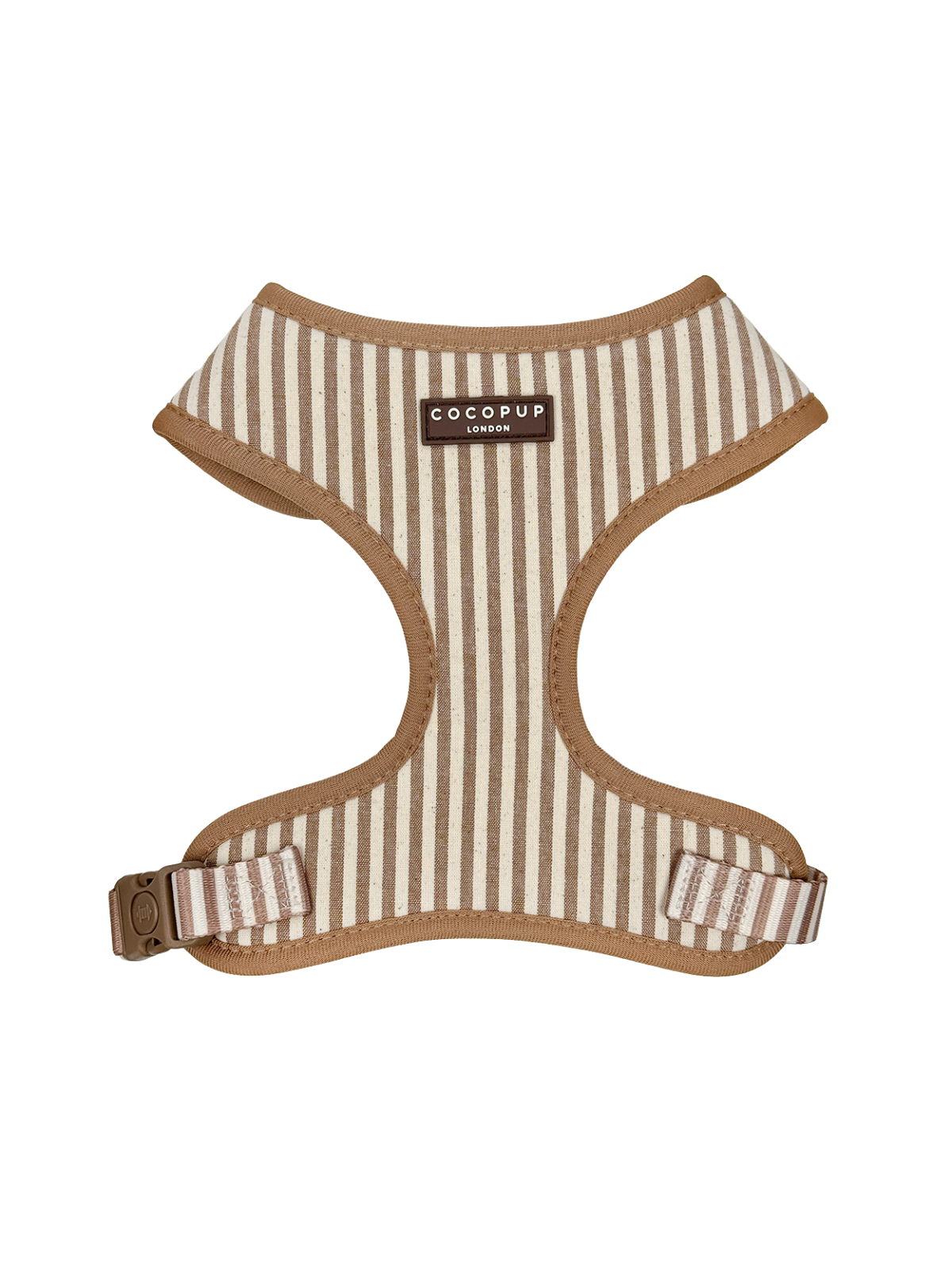 London Linen Stripes Adjustable Neck Harness – Taupe