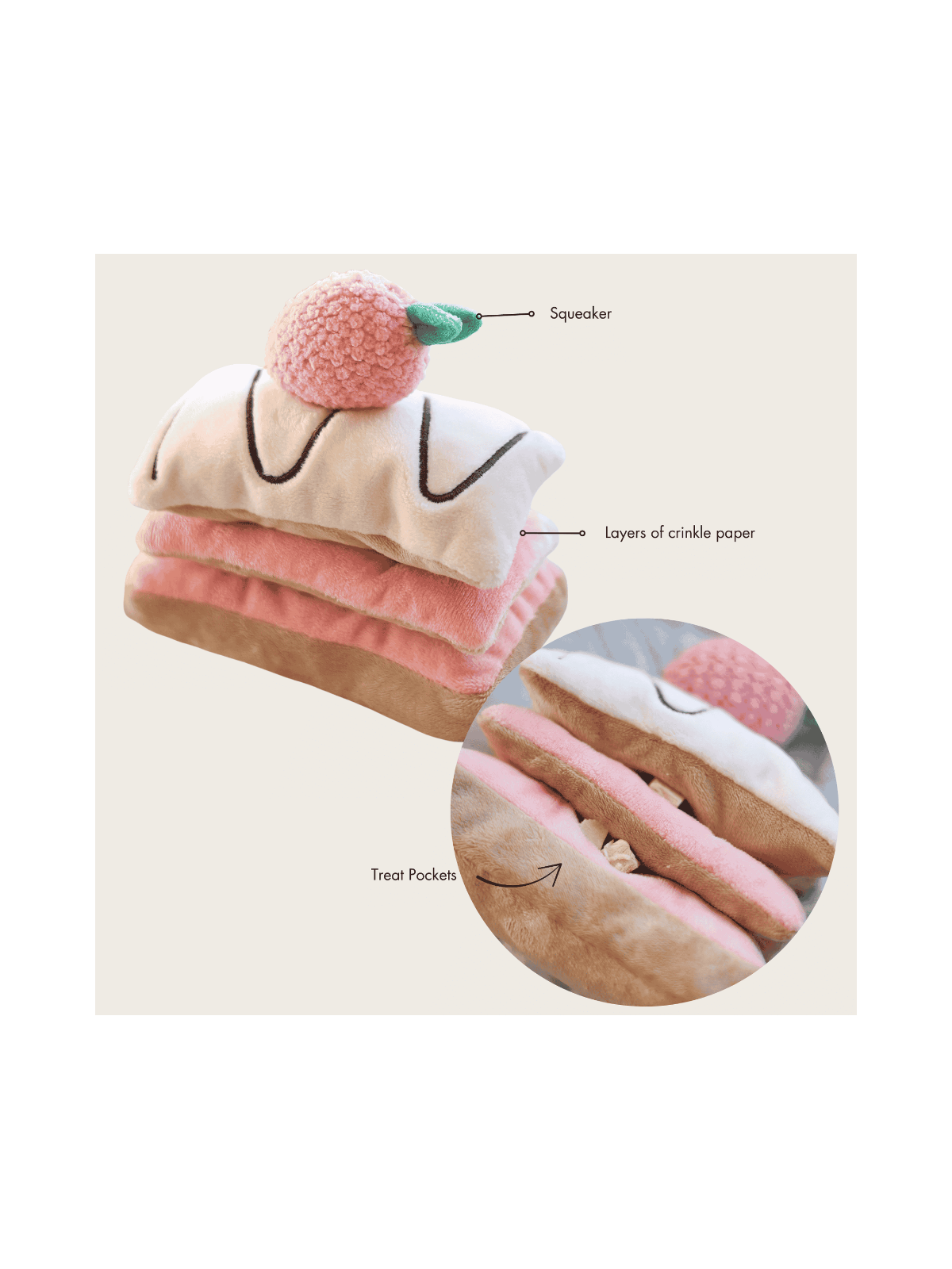 Strawberry Mille-Feuille Nosework Toy