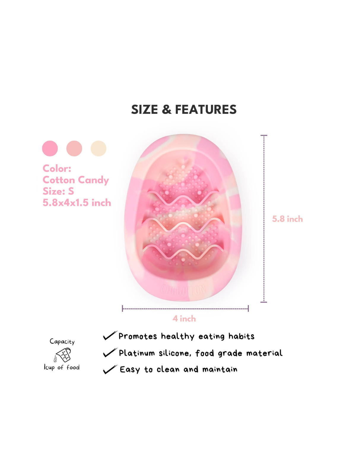 Interactive Lick Bowl – Cotton Candy – Small