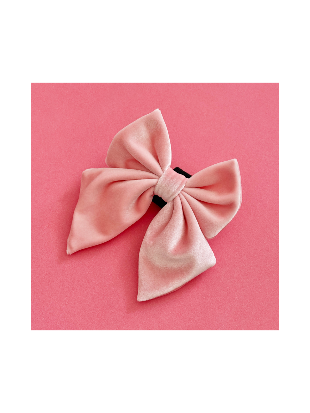 Luxe Velvet Sailor Dog Bow Tie - Baby Pink
