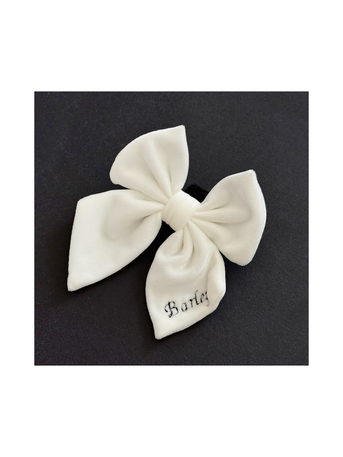 Luxe Velvet Sailor Dog Bow Tie - White