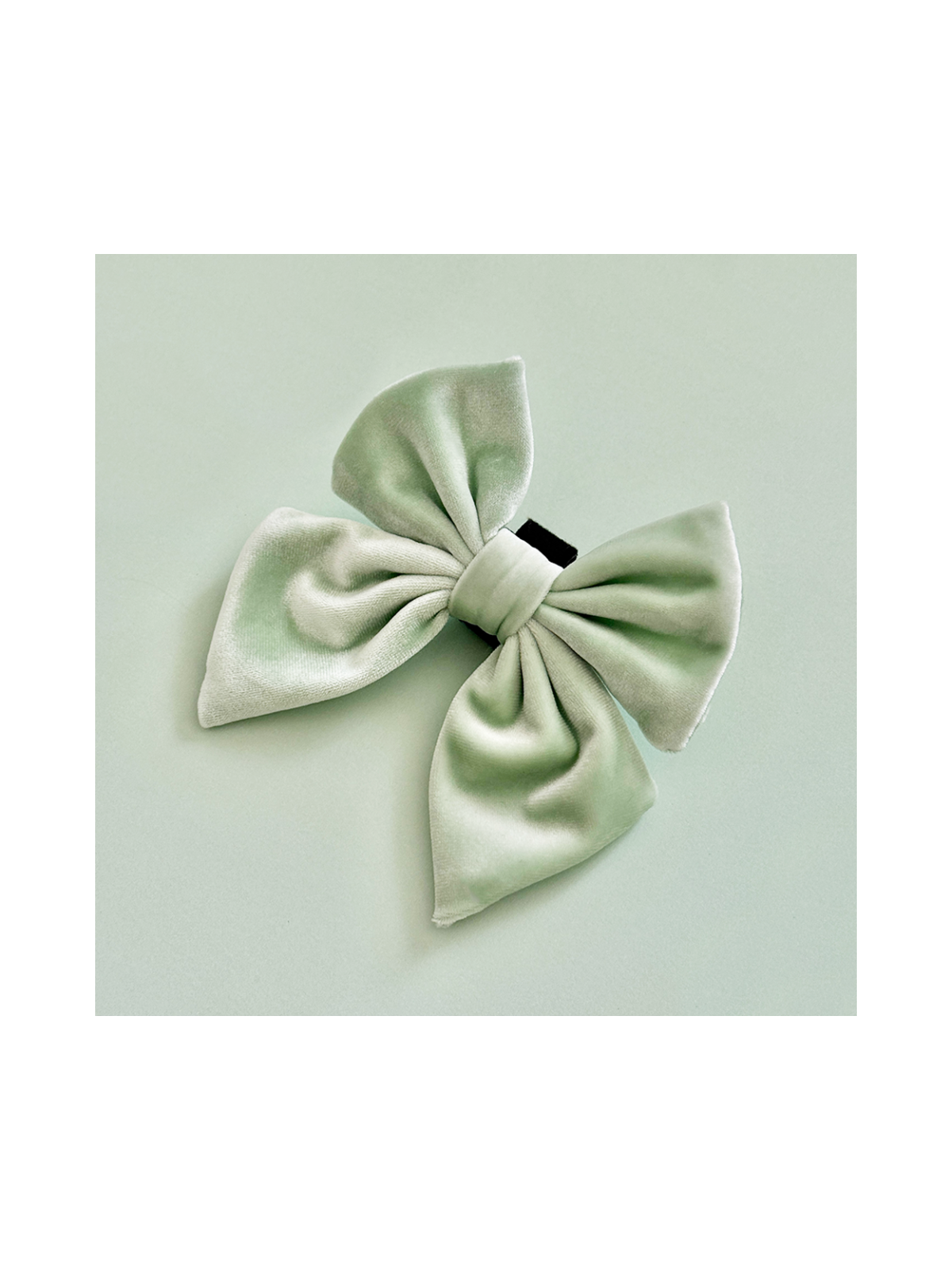 Luxe Velvet Sailor Dog Bow Tie - Sage Green