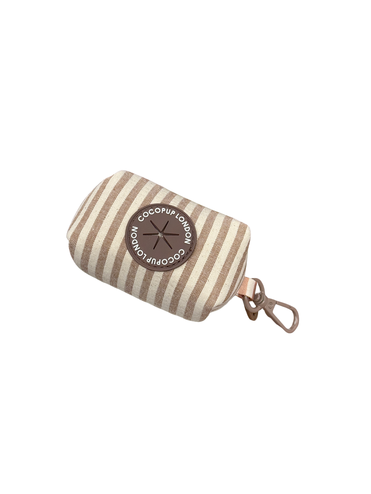 London Linen Stripes Poop Bag Holder – Taupe