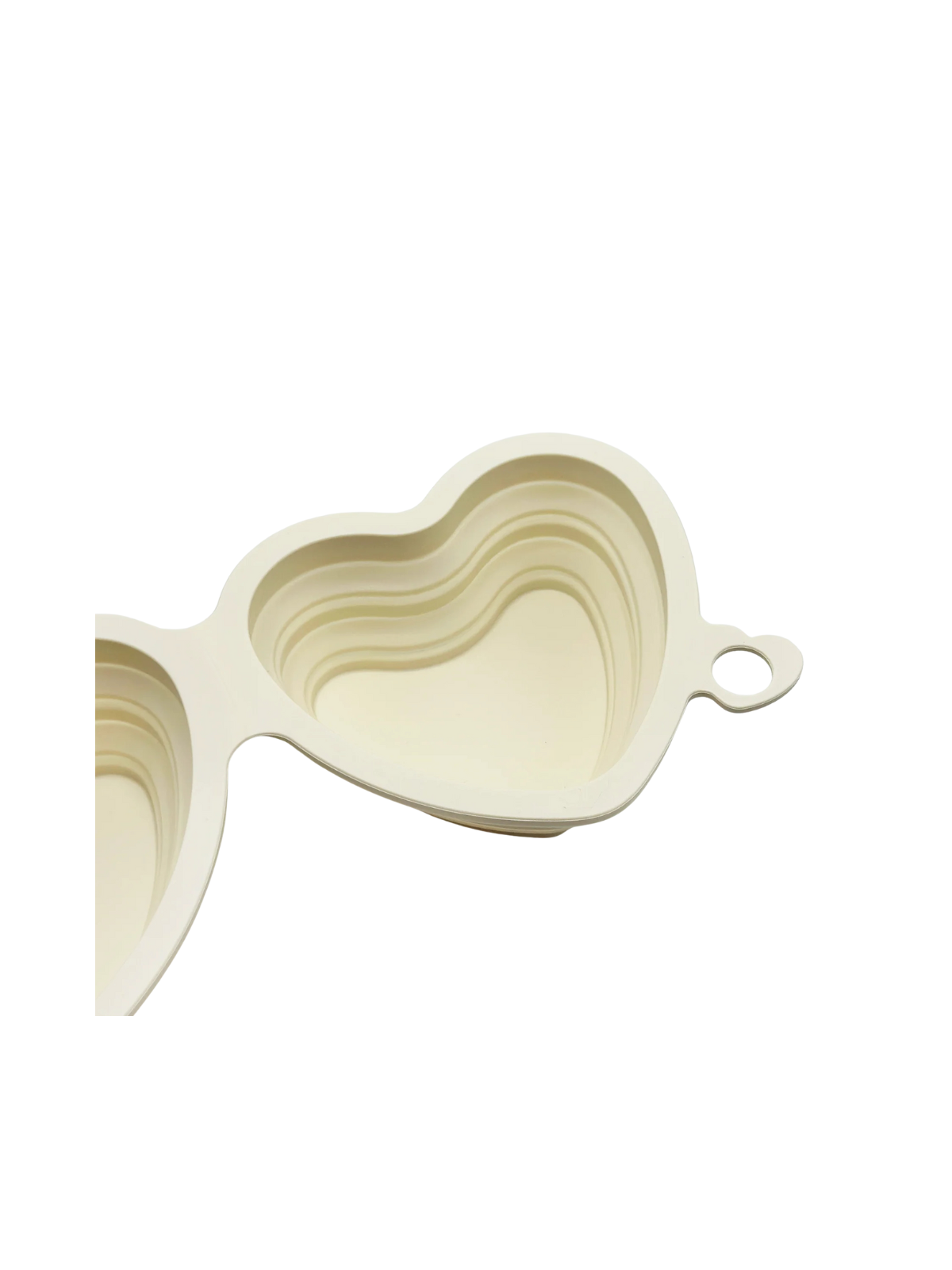 Double Heart Collapsible Dog Bowl – Cream