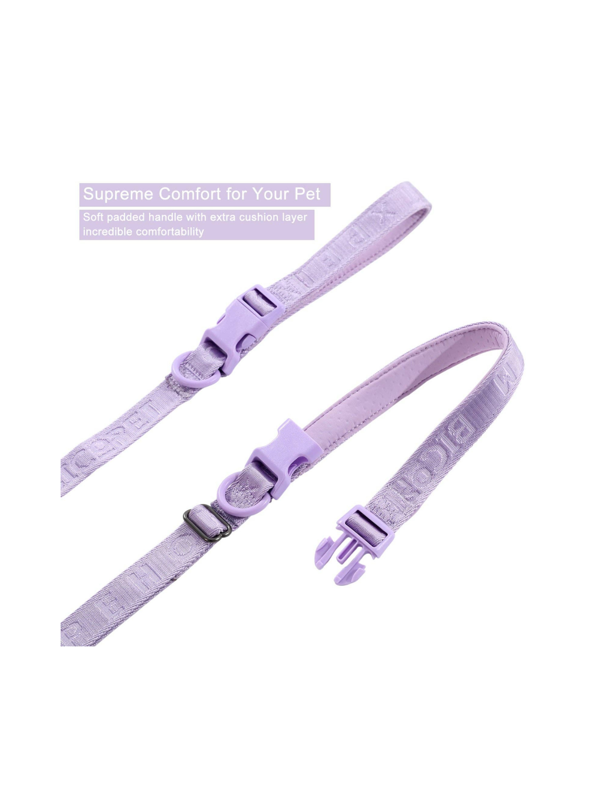 Padded Active Pet Leash – Adjustable Length – Purple