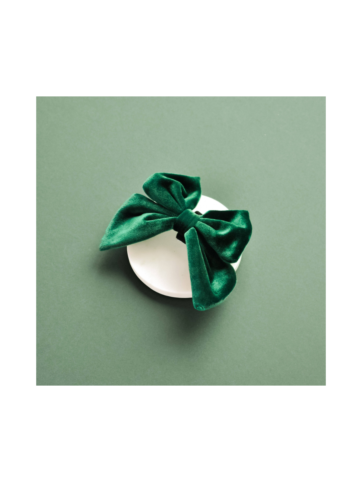 Luxe Velvet Sailor Dog Bow Tie - Forest Green