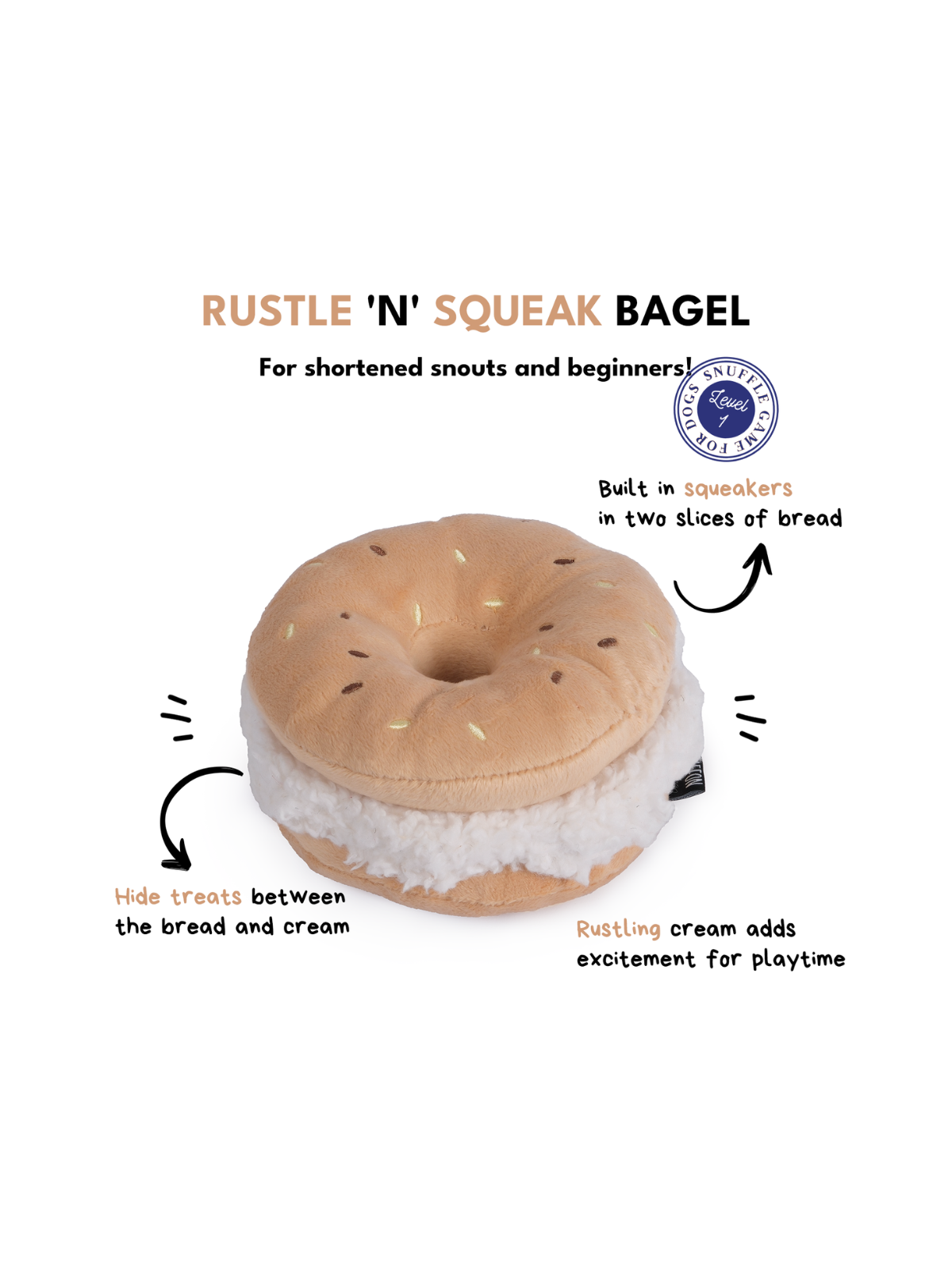 Bagel Plush Dog Toy