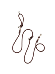 Chocolate Hands-Free Leash – Silver Hardware