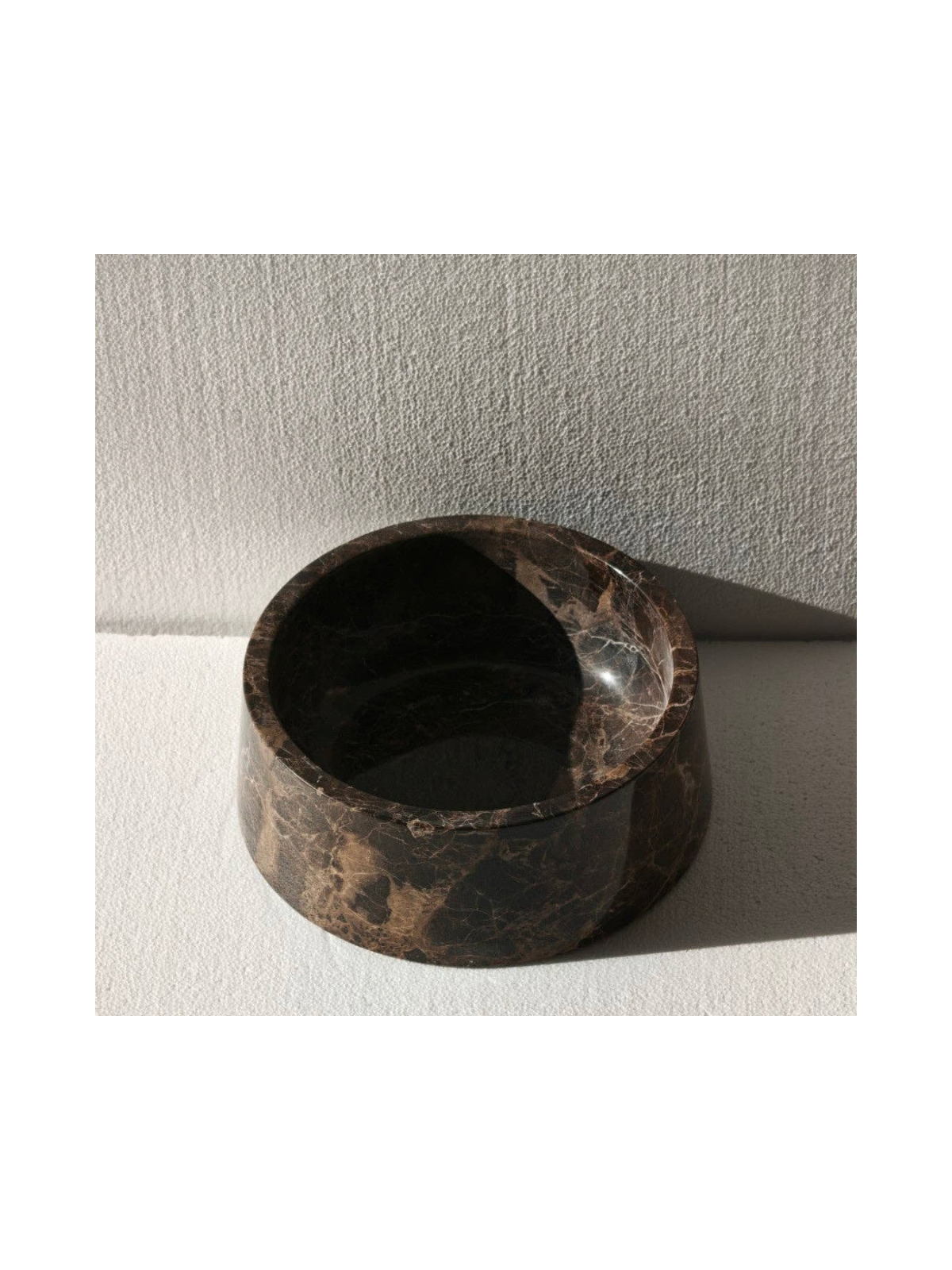 Marble Food & Water Bowl – Dark Emperador