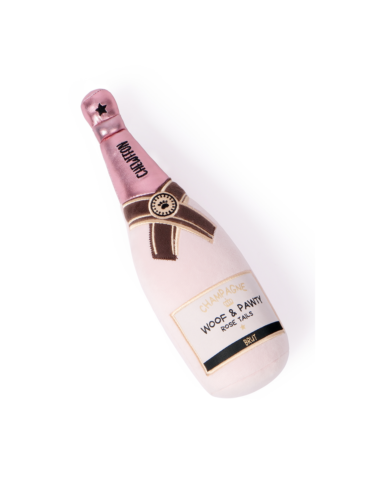 Pink Champagne Bottle Dog Toy
