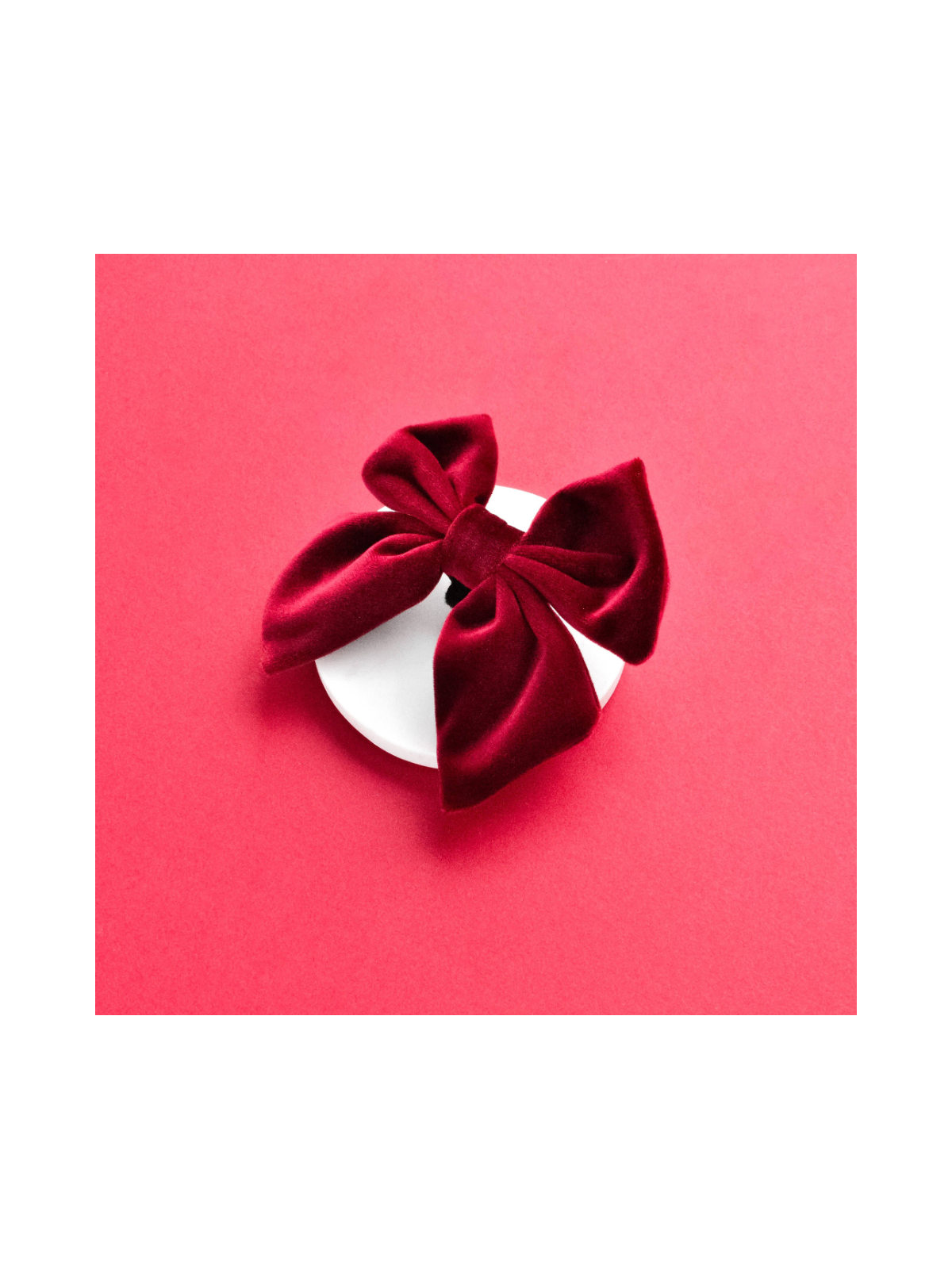 Luxe Velvet Sailor Dog Bow Tie - Berry Red