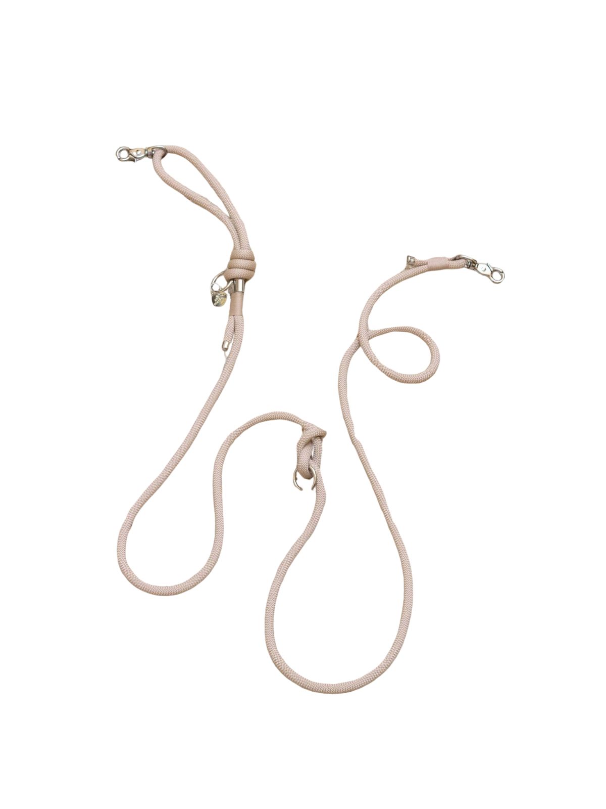 Latte Hands-Free Leash – Silver Hardware