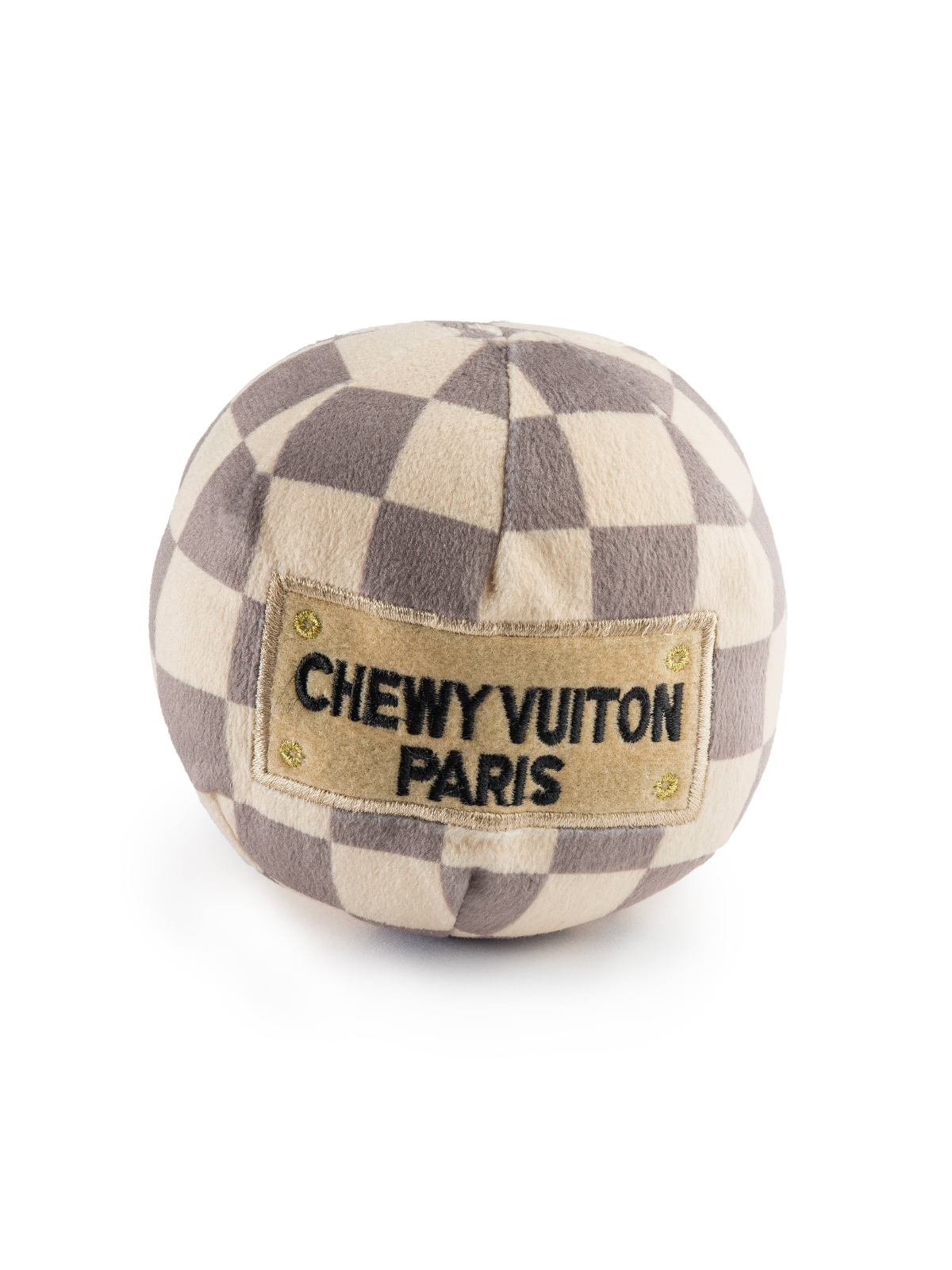 Tan Checker Chewy Vuiton Plush Ball
